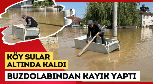 Evine Ulaşamayınca, Buzdolabını Kayık Yaptı