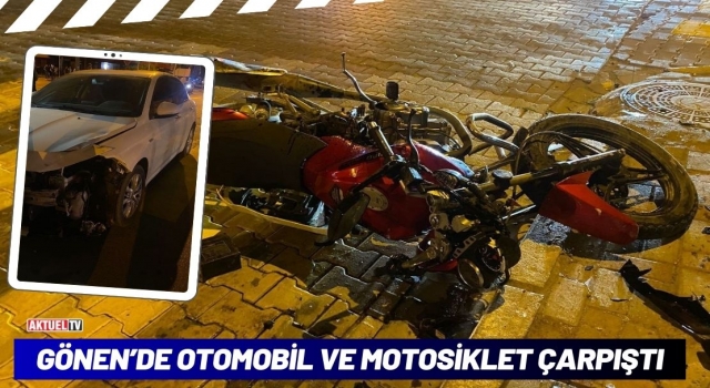 Motosiklet ve Otomobil Çarpıştı