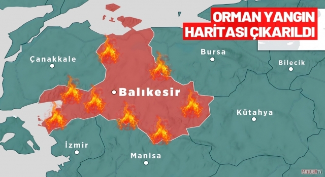 Türkiye'nin yangın Haritası Çıkarıldı