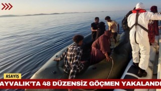 Ayvalık’ta 48 Düzensiz Göçmen Yakalandı